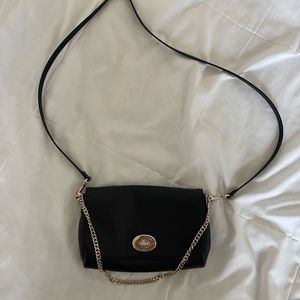 Black crossbody coach purse with chain